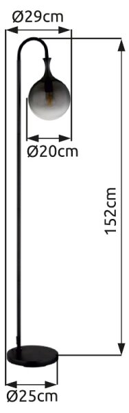Globo 15885S - Stojací lampa DALTON 1xE27/10W/230V