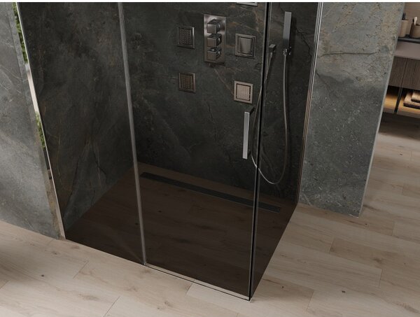 Mexen Omega sprchový kout 100x80cm, 8mm sklo, chromový profil-šedé sklo, 825-100-080-01-40