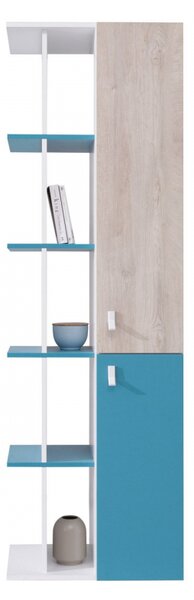 Regál Legimi LG05, Barva: černý / dub + béžový 5903211039713