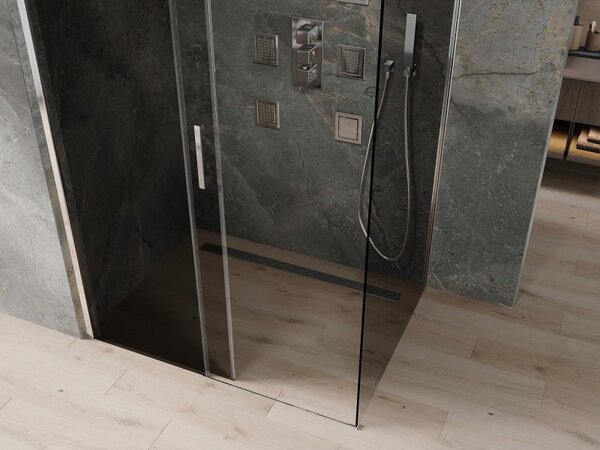 Mexen Omega sprchový kout 100x80cm, 8mm sklo, chromový profil-šedé sklo, 825-100-080-01-40