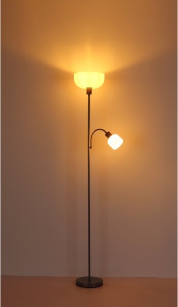 Globo 59947 - Stojací lampa HINTON 1xE27/40W/230V + 1xE14/25W