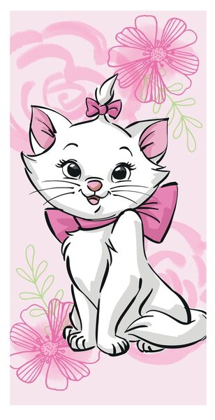 Růžová bavlněná dětská osuška 70x140 cm Marie Cat – Jerry Fabrics