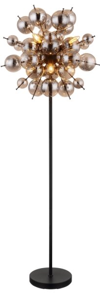 Globo 15633SS - Stojací lampa UDO 6xE14/25W/230V černá/kouřová