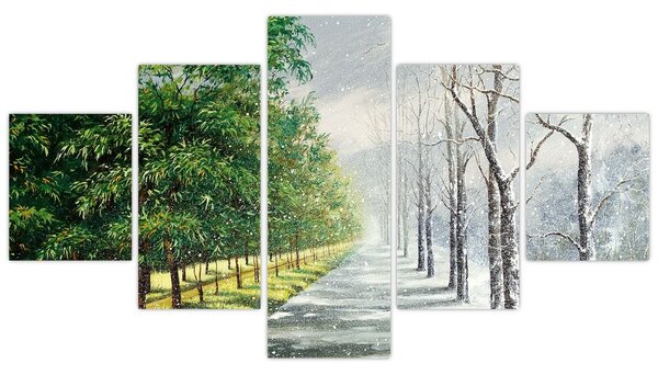 Obraz - Zima versus léto (125x70 cm)