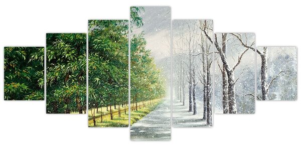 Obraz - Zima versus léto (210x100 cm)
