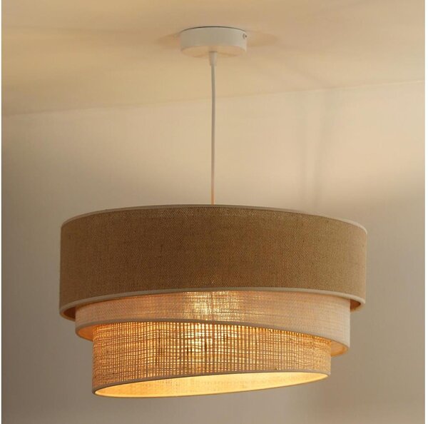 Duolla - Lustr na lanku YUTE TRIO 1xE27/15W/230V pr. 45 cm hnědá/šedá/béžová