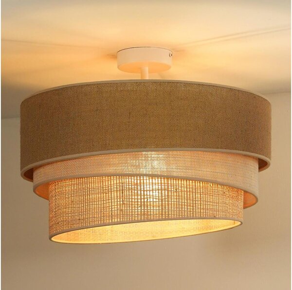Duolla - Přisazený lustr YUTE TRIO 3xE27/15W/230V pr. 60 cm hnědá/šedá/béžová