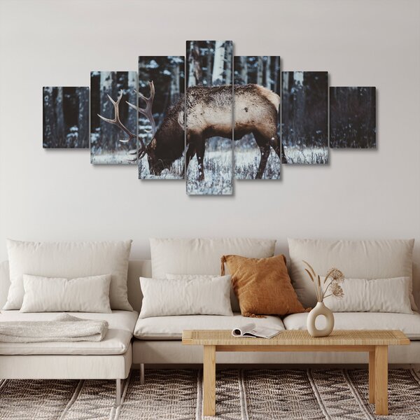 Obraz - jelen v zimě (210x100 cm)