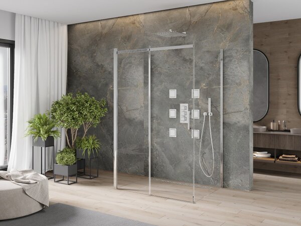 Mexen Omega 3-stěnový sprchový kout 110x90 cm, 8mm čiré sklo - chromový profil, 825-110-090-01-00-3S