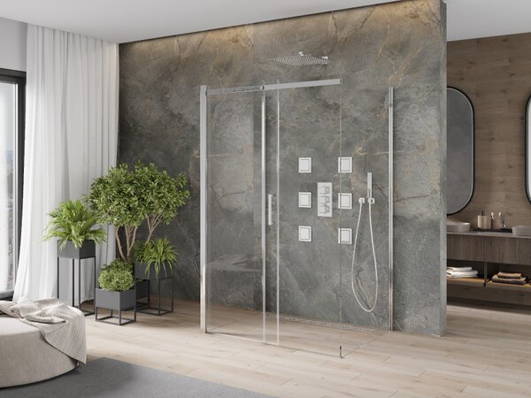 Mexen Omega 3-stěnový sprchový kout 110x90 cm, 8mm čiré sklo - chromový profil, 825-110-090-01-00-3S