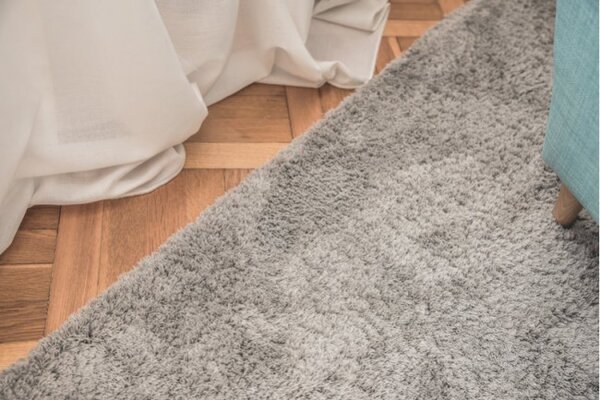 Koberec Micro fiber soft shaggy stříbrný