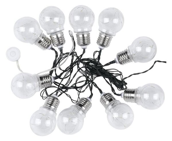 LED Solární řetěz 10xLED/1W/1,2V 1xAA 2 m IP44 3000K 300 mAh