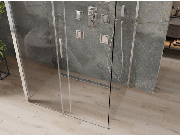 Mexen Omega 3-stěnový sprchový kout 110x90 cm, 8mm čiré sklo - chromový profil, 825-110-090-01-00-3S