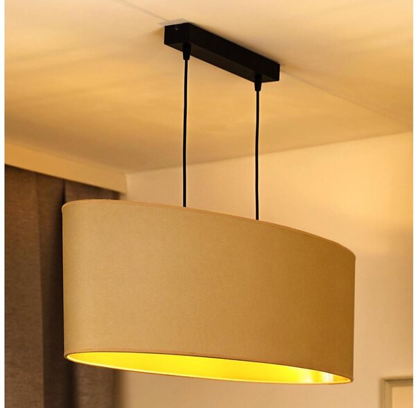 Duolla - Lustr na lanku OVAL VEGAN 2xE27/15W/230V krémová