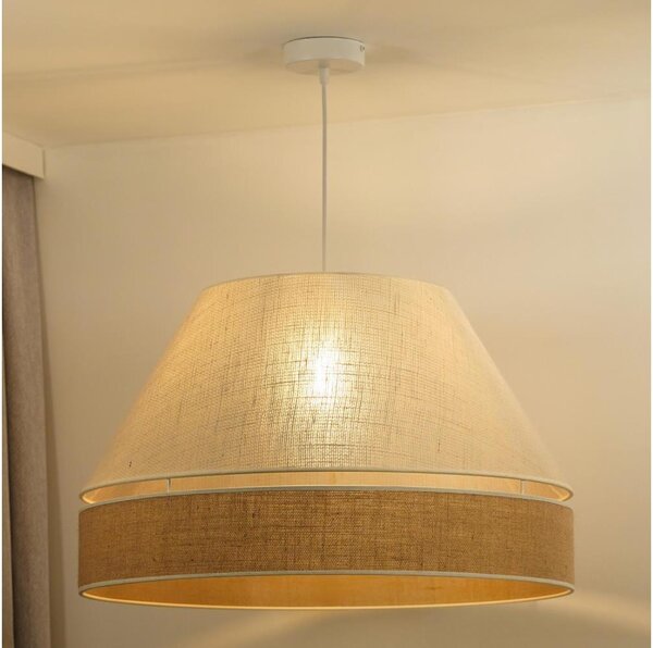 Duolla - Lustr na lanku YUTE AVIGNON 1xE27/15W/230V pr. 60 cm šedá/hnědá