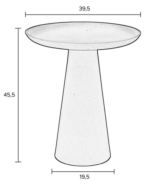 Modrý hliníkový odkládací stolek White Label Ringar, ø 39,5 cm