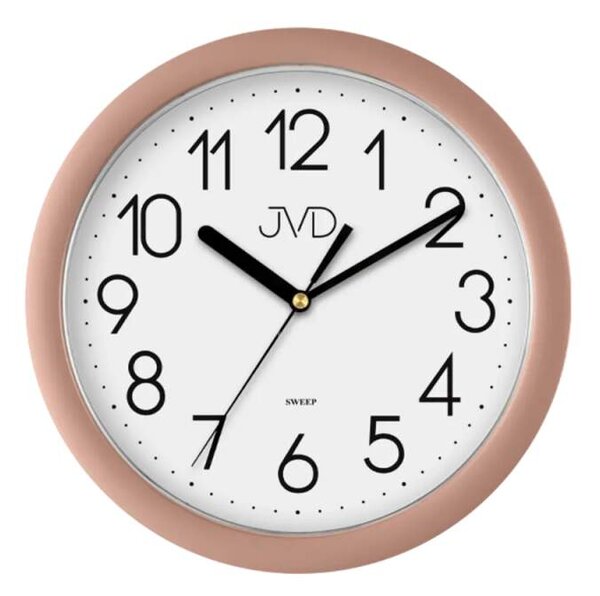 Béžové plastové nástěnné netikající tiché hodiny JVD sweep HP612.24