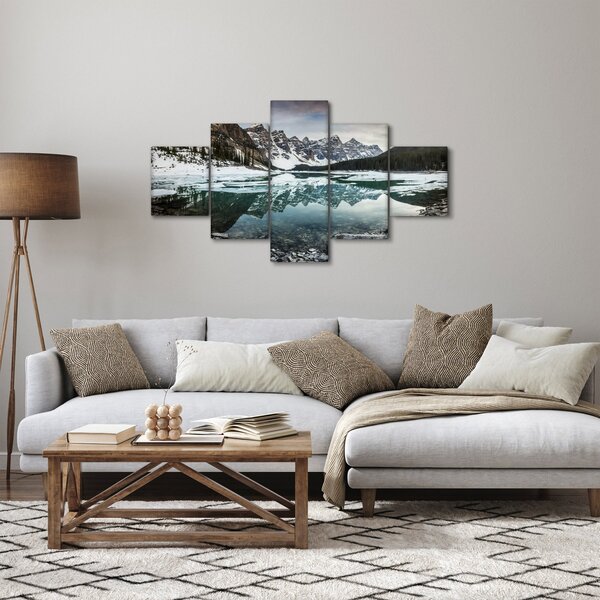 Obraz - jezero v zimě (125x70 cm)