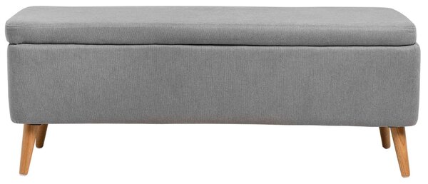 Šedá čalouněná lavice Somcasa Zurich 120 cm s úložným prostorem