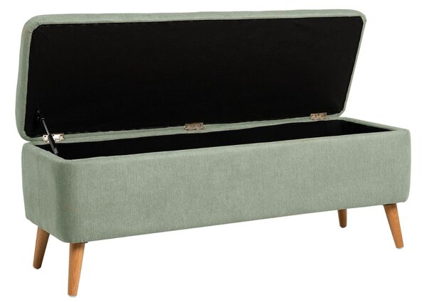 Zelená čalouněná lavice Somcasa Zurich 120 cm s úložným prostorem