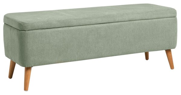 Zelená čalouněná lavice Somcasa Zurich 120 cm s úložným prostorem