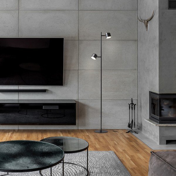 NOVA II stojanová černá chrom/mléčný akryl 230V LED 2x3.5W 3000K - RED - DESIGN RENDL