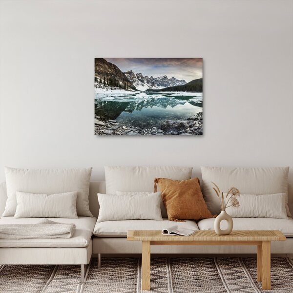 Obraz - jezero v zimě (70x50 cm)