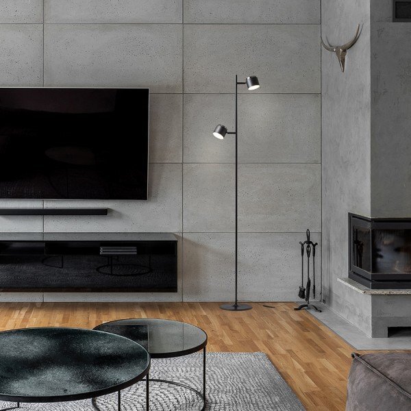 NOVA II stojanová černá chrom/mléčný akryl 230V LED 2x3.5W 3000K - RED - DESIGN RENDL