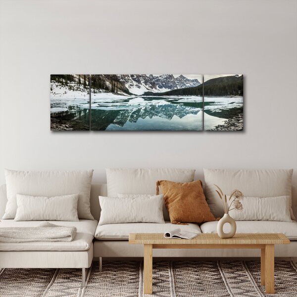 Obraz - jezero v zimě (170x50 cm)