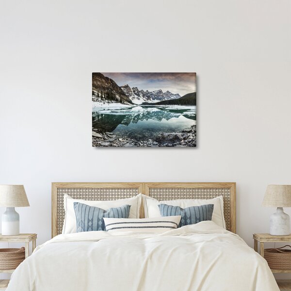 Obraz - jezero v zimě (70x50 cm)