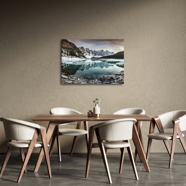 Obraz - jezero v zimě (70x50 cm)