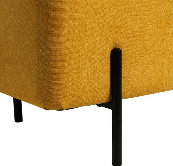Žlutá čalouněná lavice Somcasa Viena 120 cm s úložným prostorem