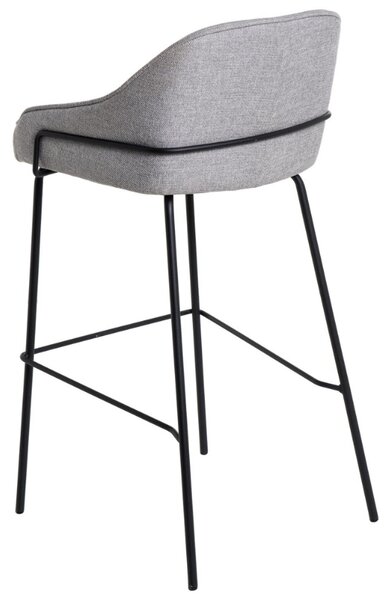 Šedá čalouněná barová židle Somcasa Louis 76,5 cm