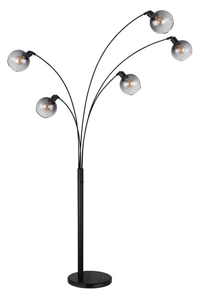 Globo 58228NBS - Stojací lampa SEYMOUR 5xE27/40W/230V kouřová