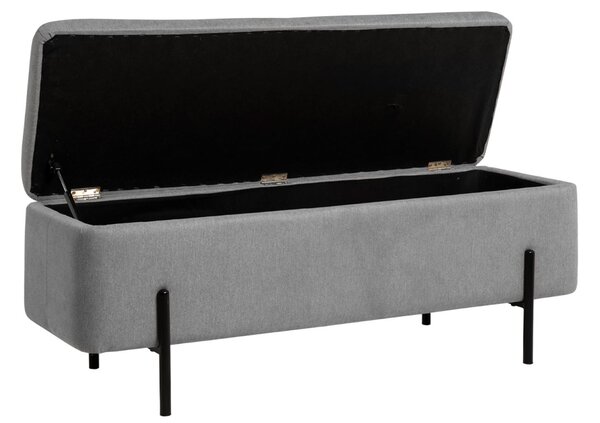 Šedá čalouněná lavice Somcasa Viena 120 cm s úložným prostorem