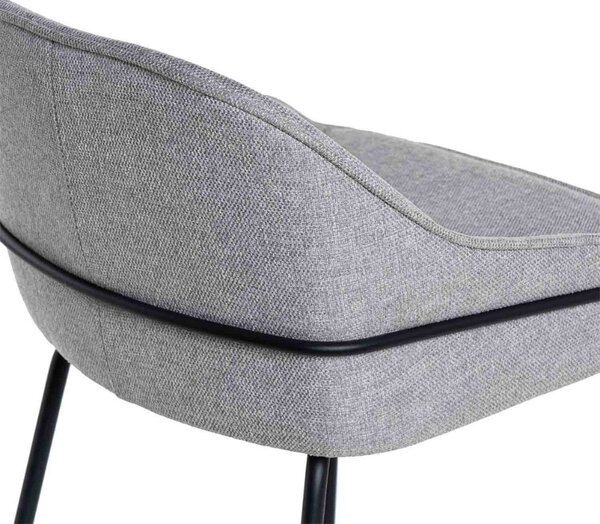 Šedá čalouněná barová židle Somcasa Louis 76,5 cm