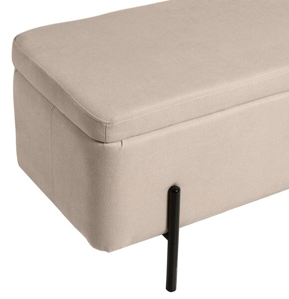 Béžová čalouněná lavice Somcasa Viena 120 cm s úložným prostorem