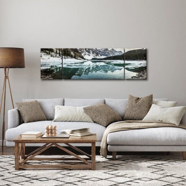 Obraz - jezero v zimě (170x50 cm)
