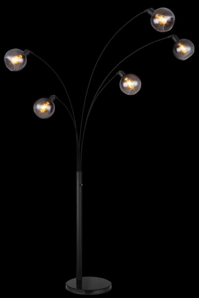 Globo 58228NBS - Stojací lampa SEYMOUR 5xE27/40W/230V kouřová
