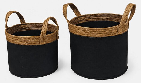 Sinsay - Úložné koše s pletenými uchy 2 pack - černá