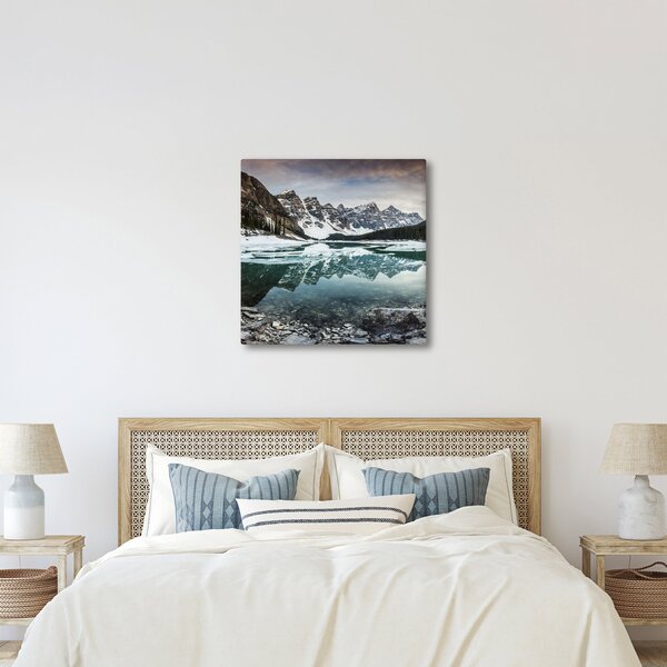 Obraz - jezero v zimě (30x30 cm)