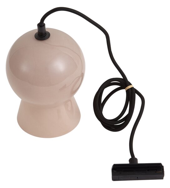 Retro závěsná lampa černá s béžovým sklem pro 1-fázový kolejnicový systém - Iconic Bell