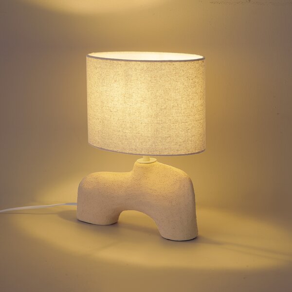 Stolní lampa Wabi Sabi béžová s lněným stínidlem 35 cm - Florence