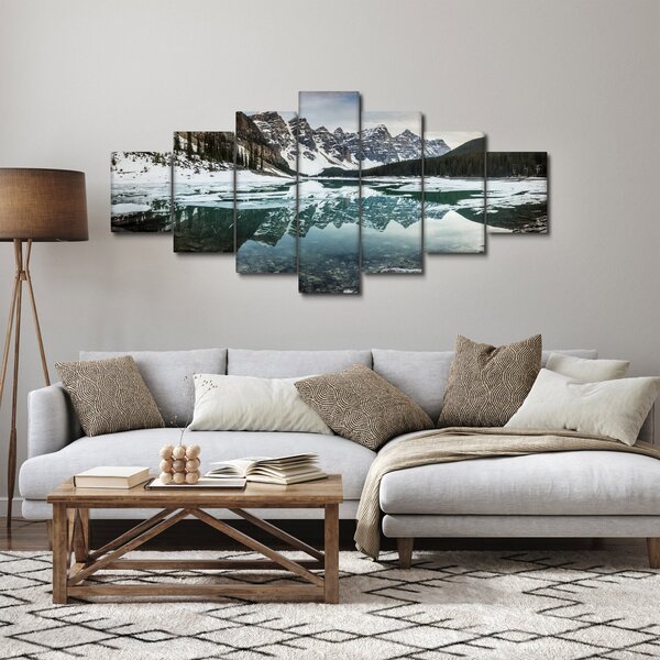 Obraz - jezero v zimě (210x100 cm)