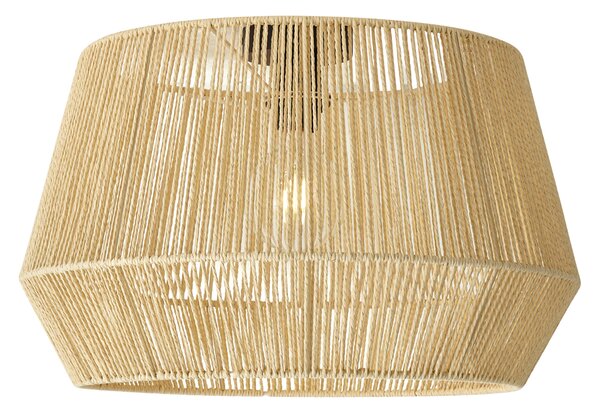 Stropní lampa černá s béžovým lanovým stínidlem 50/50/30 - Cyl