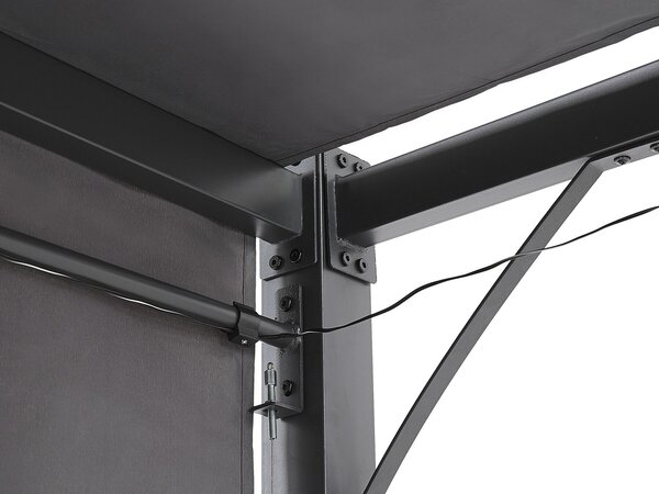 Zahradní pergola s LED solárním osvětlením BestBerg BBGG-50 / 300 x 300 x 215 cm / šedá