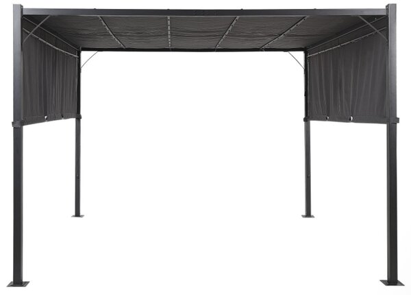 Zahradní pergola s LED solárním osvětlením BestBerg BBGG-50 / 300 x 300 x 215 cm / šedá