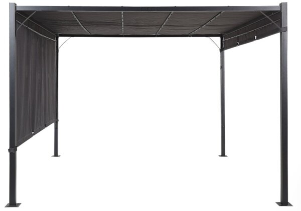 Zahradní pergola s LED solárním osvětlením BestBerg BBGG-50 / 300 x 300 x 215 cm / šedá