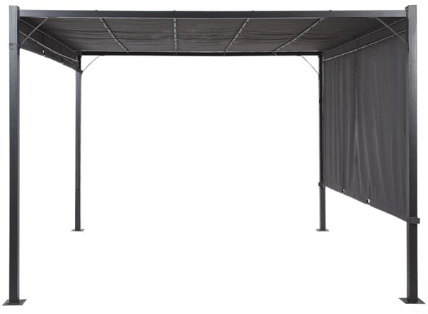 Zahradní pergola s LED solárním osvětlením BestBerg BBGG-50 / 300 x 300 x 215 cm / šedá