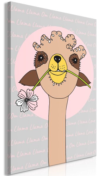 Artgeist Obraz - Šťastná lama (1 díl) Vertikální Velikost: 20x30 cm, Provedení: Premium Print